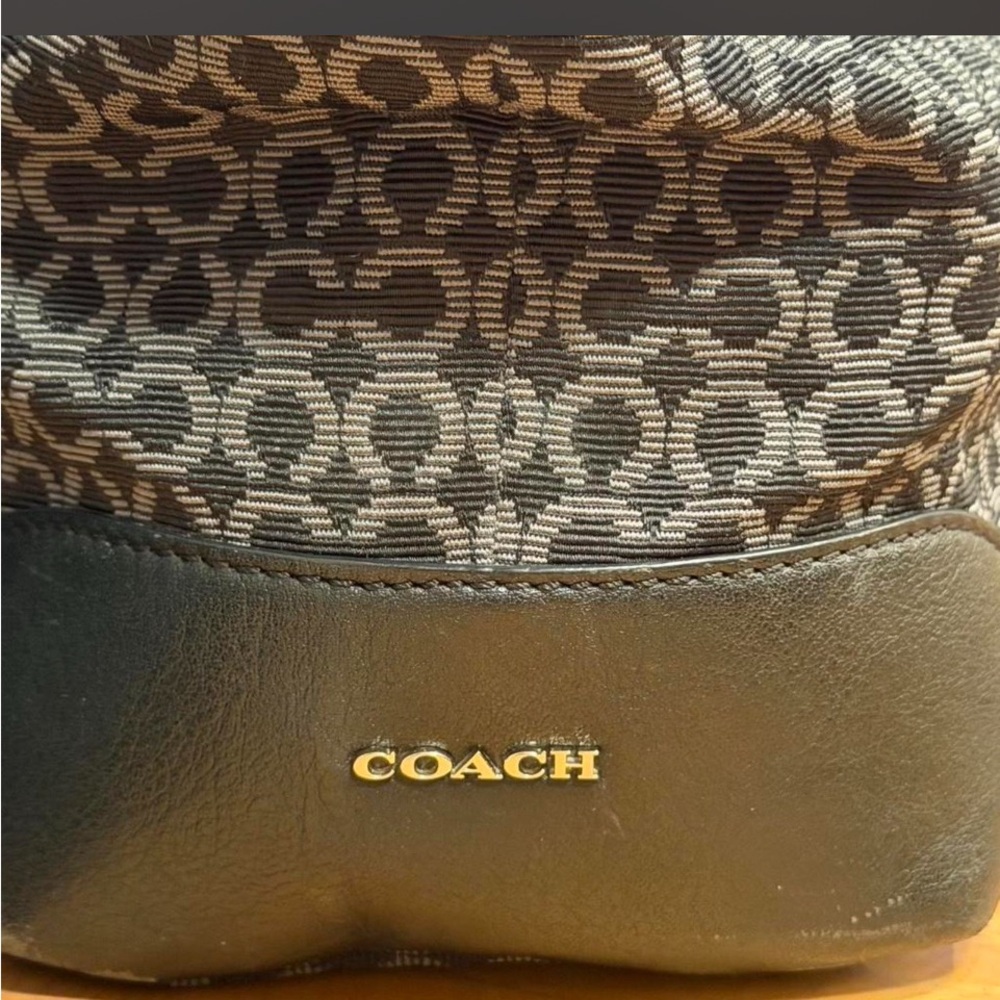 Coach Black and Gray Patterned Tote - Picture 3 of 14